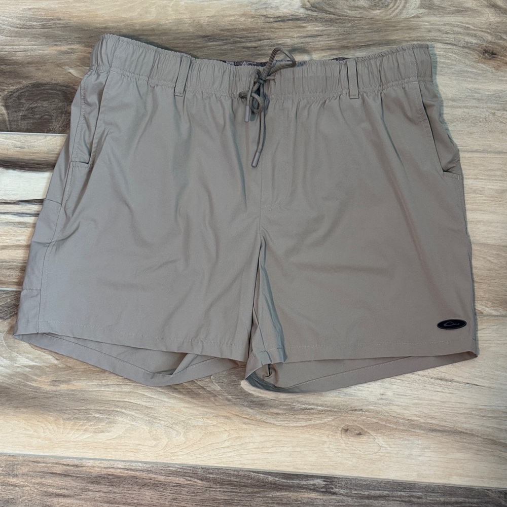 Drake Waterfowl Dock Swim Shorts – Men’s XL – Tan - Stretch Nylon